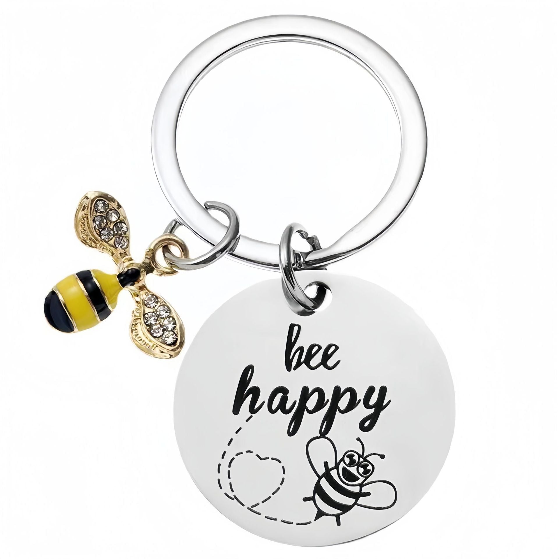 Little bee engraved keychains for pet cats and dogs