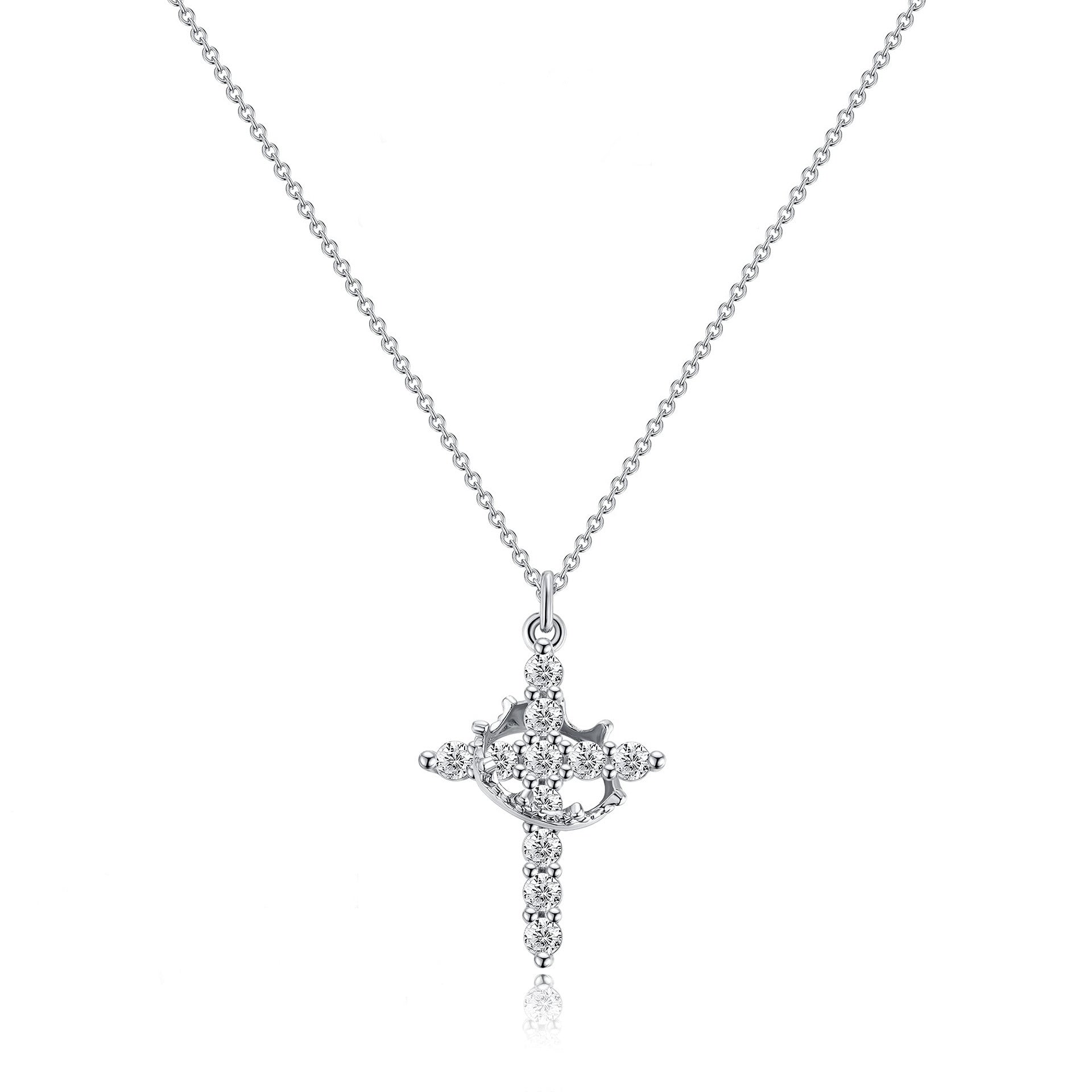 Rotating cross necklace