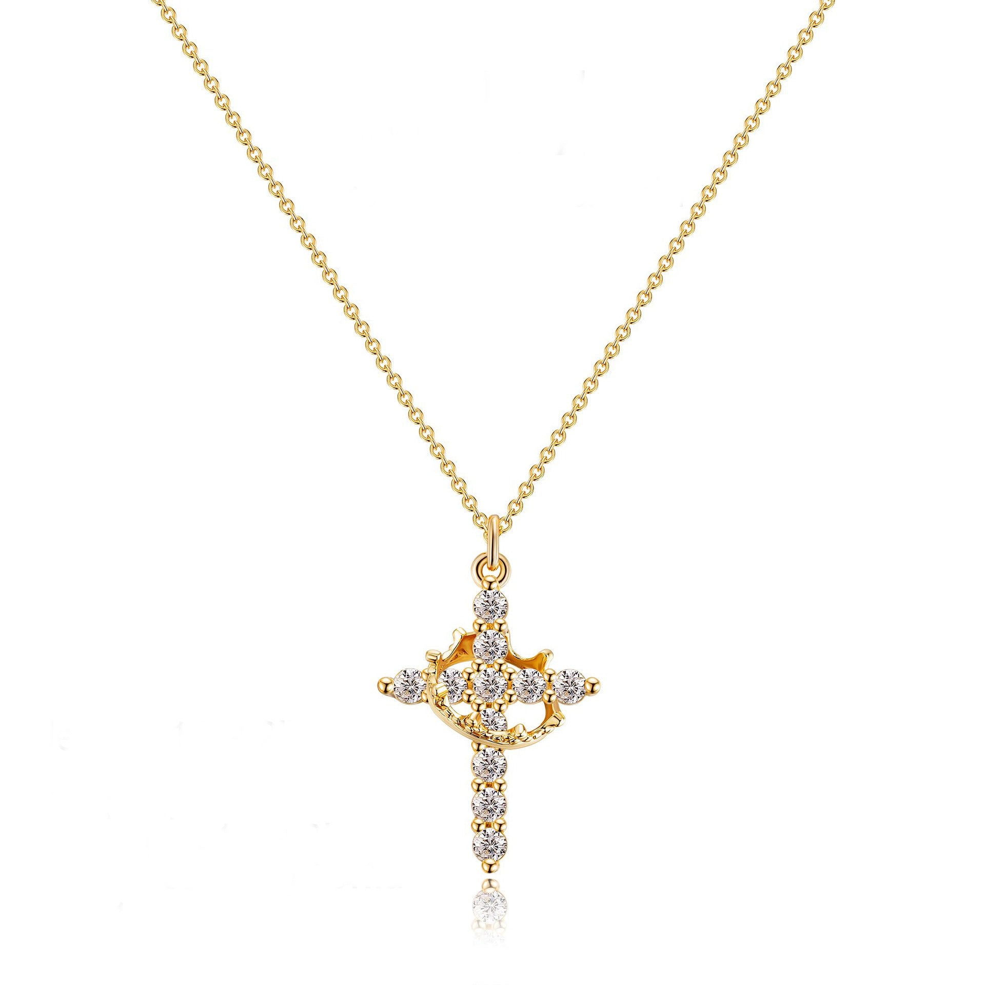 Rotating cross necklace