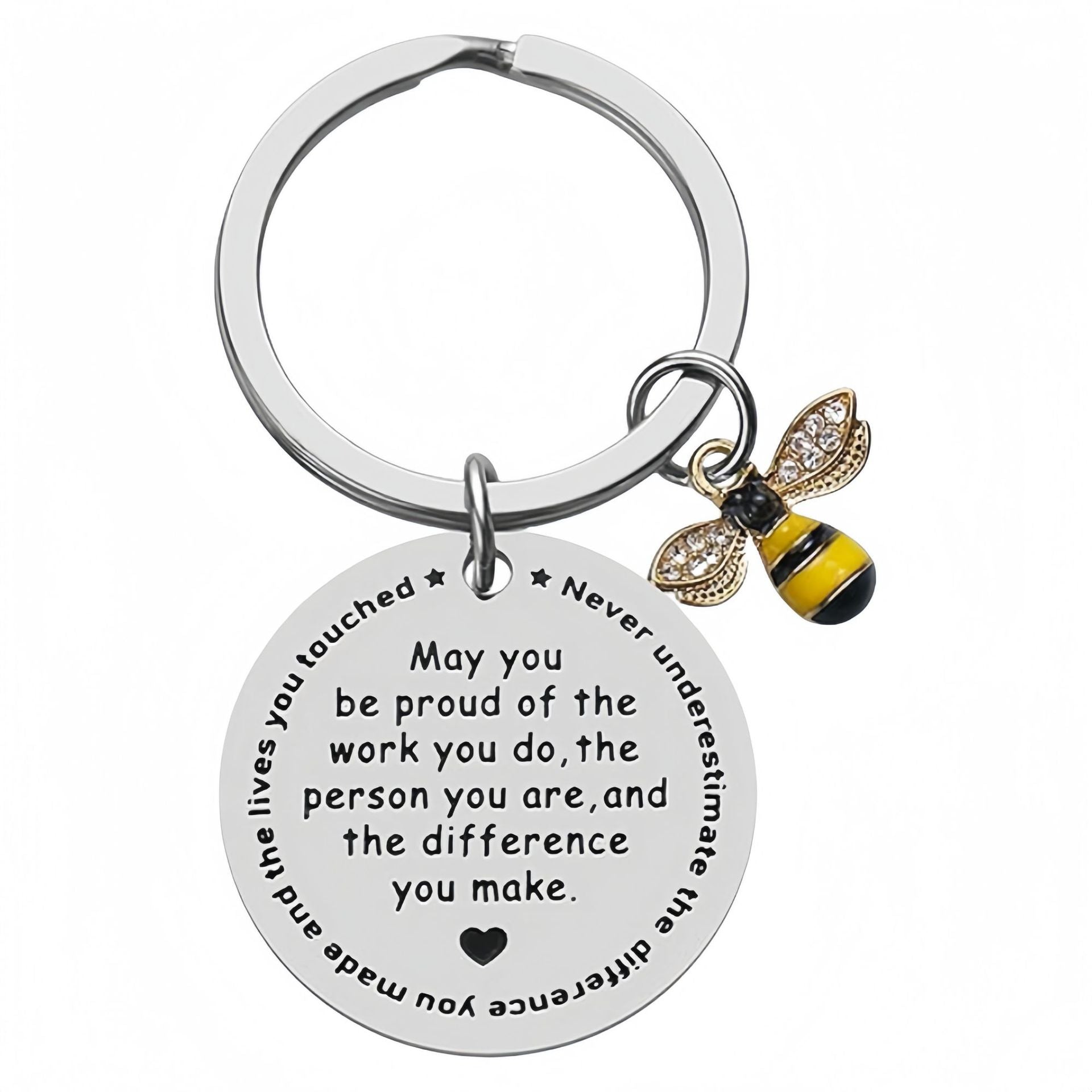 Little bee engraved keychains for pet cats and dogs