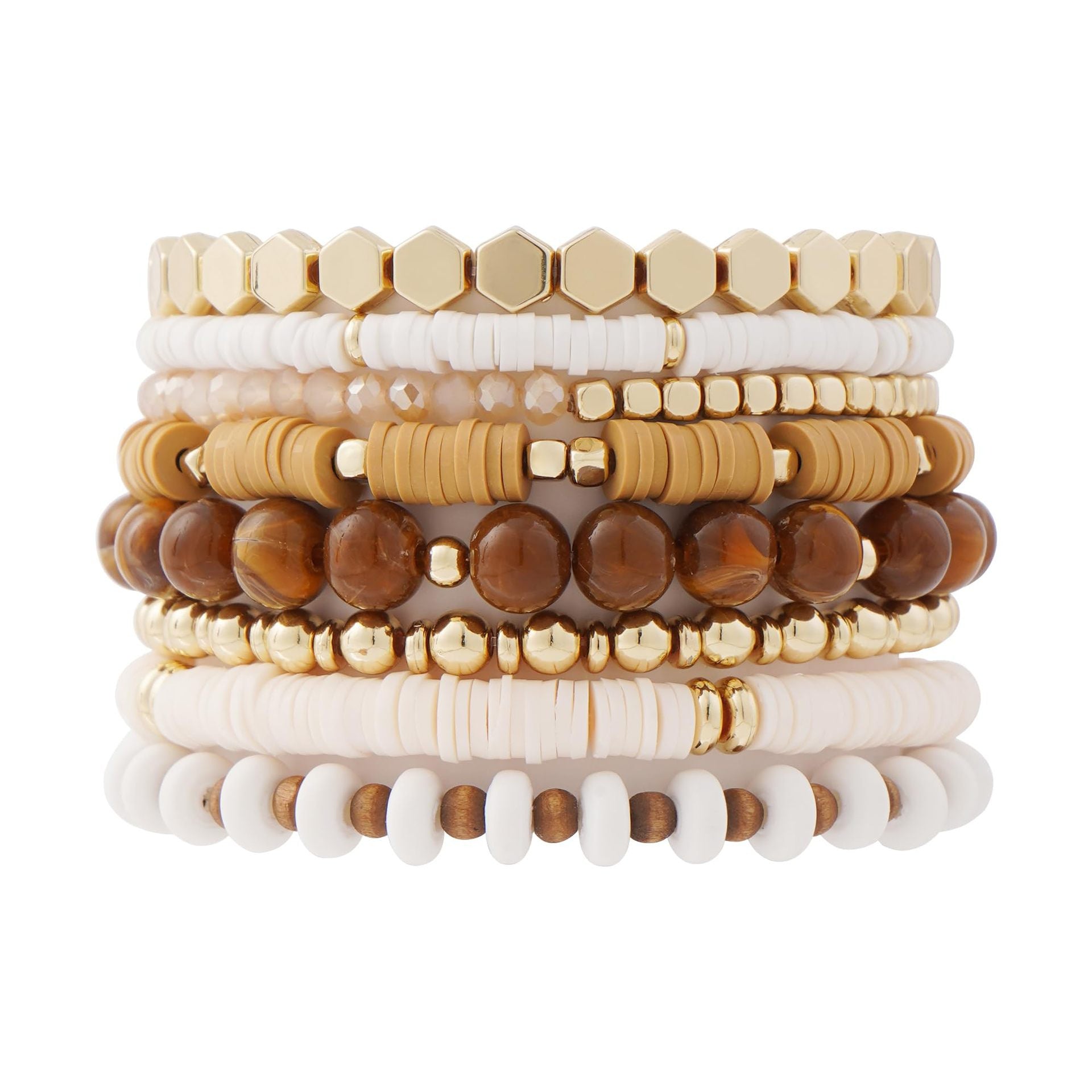 Multiple stacked straps combined soft clay bracelet